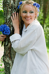 Image showing Beautiful young woman in white