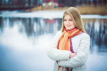 Image showing The Girl In A Orange Scarf