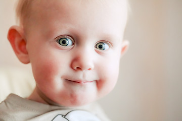 Image showing Little child baby boy Close up portrait