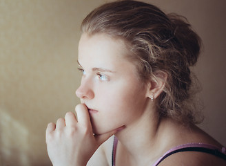 Image showing Young Pensive Teen Girl