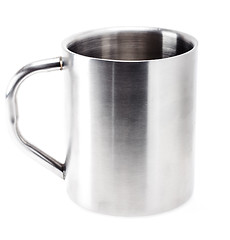 Image showing Gray Metallic Cup On White Background