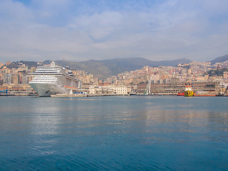 Image showing View of Genoa Italy from the sea