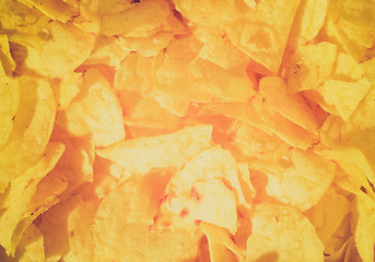 Image showing Retro look Potato chips crisps