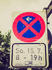 Image showing Retro look No parking sign