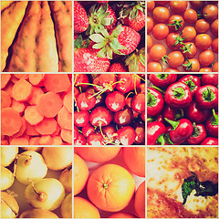 Image showing Retro look Red food collage