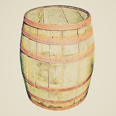 Image showing Retro look Wooden barrel cask