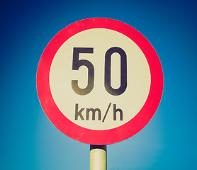 Image showing Retro look Speed limit sign