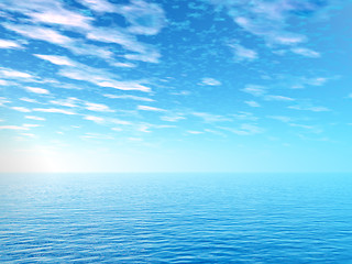 Image showing Sunrise over the sea