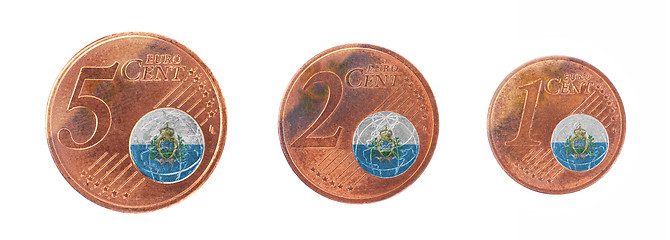 Image showing European union concept - 1, 2 and 5 eurocent