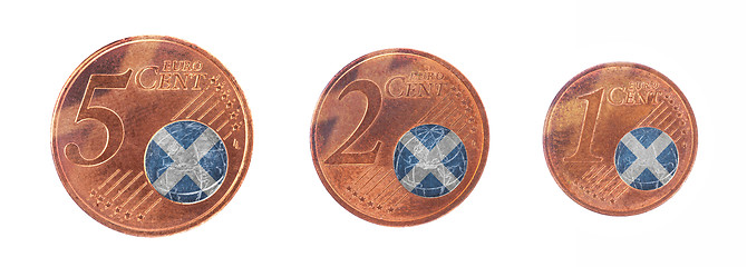 Image showing European union concept - 1, 2 and 5 eurocent