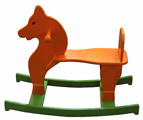 Image showing Childrens wooden horse