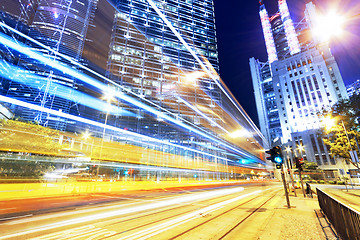 Image showing hong kong modern city High speed traffic