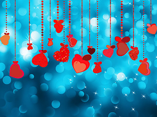 Image showing Bright red heart and circle bokeh. EPS 8