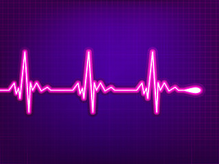 Image showing Heart cardiogram on deep fiolet. EPS 8