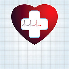 Image showing Heart medical cross. EPS 8