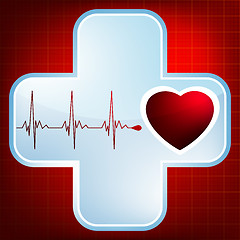 Image showing Heart and heartbeat symbol.  EPS 8