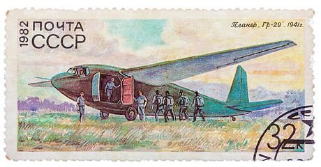 Image showing Stamp printed in USSR (Russia) shows the Glider with the inscrip