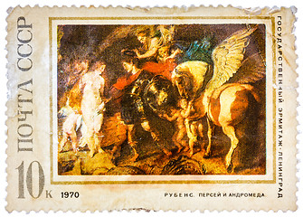 Image showing Old used USSR postage stamp issued in honor of the great Flemish