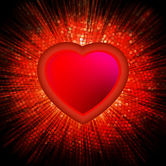 Image showing Abstract Heart Burst Background. EPS 8