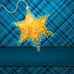 Image showing Christmas stars on blue background. EPS 8