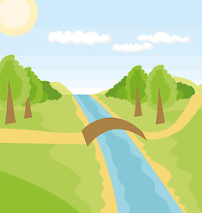 Image showing Vector Outdoors Cartoon Landscape