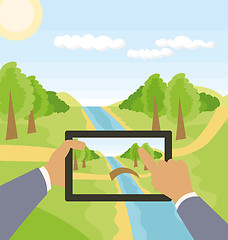 Image showing Vector Outdoors Cartoon Landscape