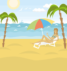 Image showing Vector Outdoors Cartoon Sea Landscape