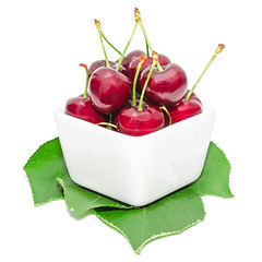 Image showing Ripe sweet and juicy tasty cherry berries