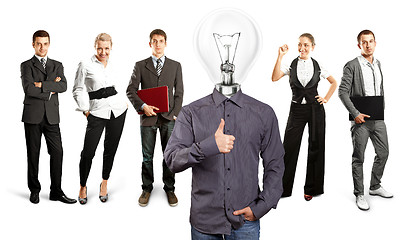 Image showing Business Team With Lamp Head