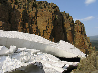 Image showing Snowfield in the mountains