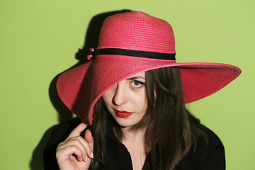 Image showing Girl with pink hat