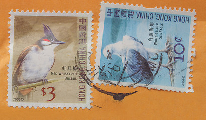 Image showing Chinese bird stamps