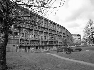 Image showing Black and white Robin Hood Gardens London