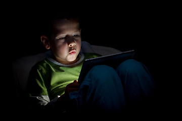 Image showing Boy with a tablet pc 