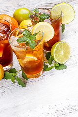 Image showing Glasses of ice tea 