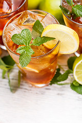 Image showing Glass of iced tea 