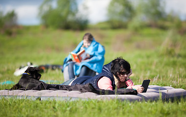 Image showing Family in campground