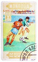 Image showing Stamp printed in Mongolia shows Football world championship of j