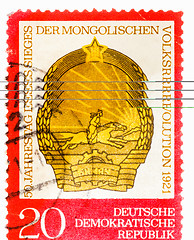 Image showing Postcard printed in the GDR shows the date of the 50th anniversa