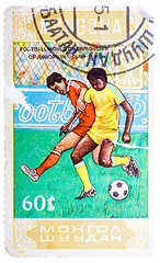 Image showing Stamp printed in Mongolia shows Football world championship of j