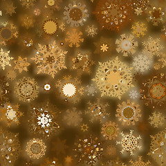 Image showing Brown abstract christmas with snowflake. EPS 8