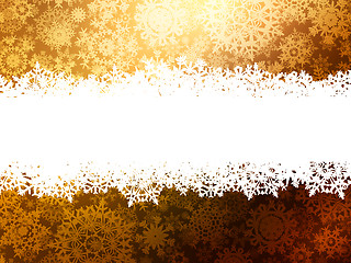 Image showing Christmas golden background with snowflakes. EPS 8