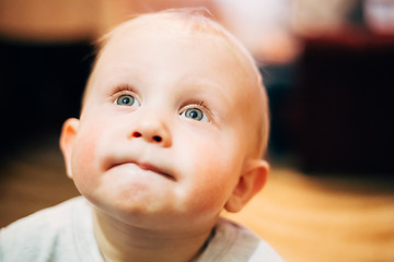 Image showing Little child baby boy Close up portrait