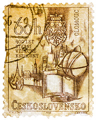 Image showing Stamp printed in the Czechoslovakia shows Holy Trinity Column an