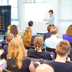 Image showing Speaker at Business convention and Presentation.