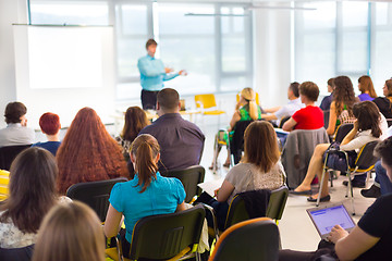 Image showing Speaker at Business convention and Presentation.