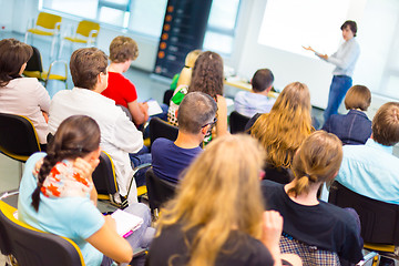 Image showing Speaker at Business convention and Presentation.