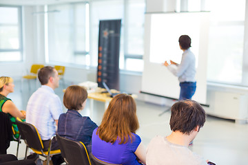 Image showing Speaker at workshop and presentation.