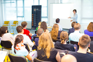 Image showing Speaker at Business convention and Presentation.