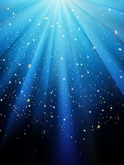 Image showing Stars on blue striped background. EPS 8